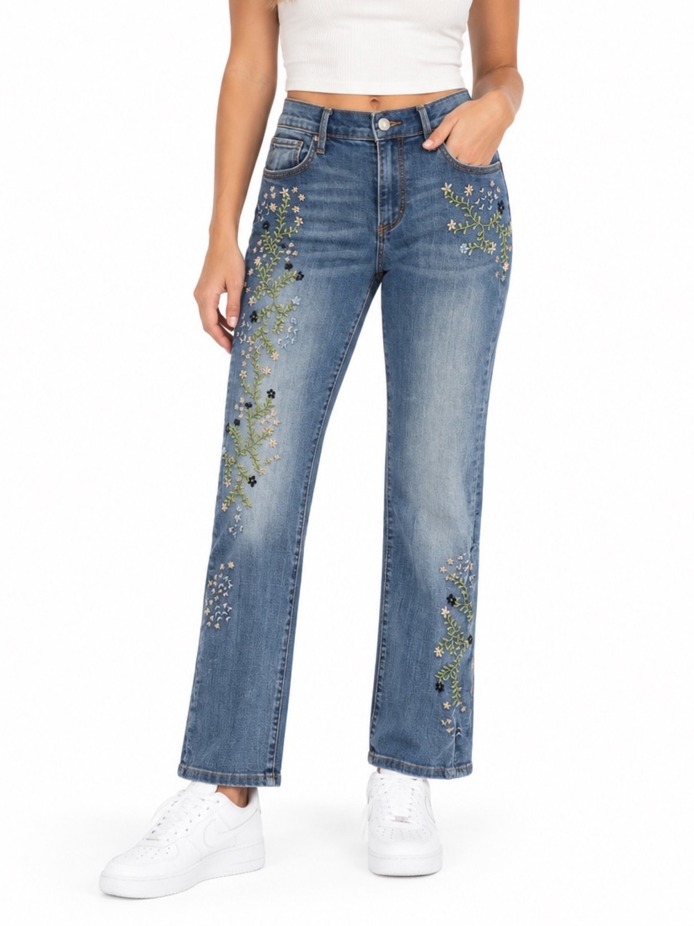 DRIFTWOOD Kelly Floral Embroidered Jeans Size 26